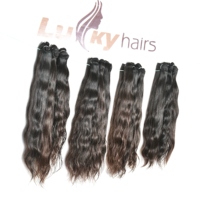 Extensions de cheveux humains indiens vierges Remy 100% naturels, ondulés, non traités, cuticules alignées, pour tissage