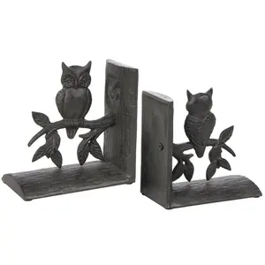 Geleneksel tasarım Bookends Vintage tarzı baykuş heykel kitap tutucu okul ev ofis için masa düzenleyici