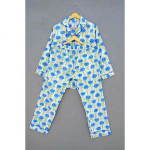 Conjunto de pijama indio de algodón con estampado floral, traje de noche de algodón suave, vestido de dama de honor de talla grande, verano perfecto - Product Image 3