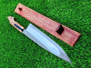 Magnifiquement conçu en bois lame en acier au carbone Camping couteaux de survie poignée facile à la main gaine en cuir coupe personnalisable. - Product Image 3