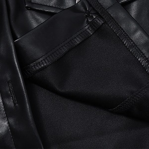 Chaqueta Bomber de cuero estilo motocicleta de manga larga para mujer, talla XL, cuello vuelto, Chaqueta corta con botones, perla para fiesta y Club - Product Image 5