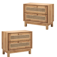 Armoire de rangement moderne en teck massif avec deux tiroirs décoratifs, design convertible, couleur personnalisée, meubles de salon