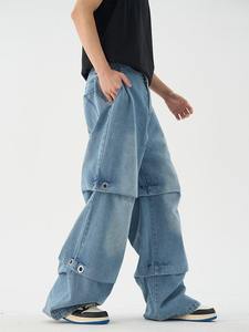 Pantalon en jean pour homme à impression personnalisée, coton de haute qualité, lavage clair, ample, taille plus, pantalon en jean pour homme - Product Image 5