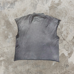 Camiseta sin mangas de punto informal de algodón 100% HIC para hombre, lavada, 240gsm, de alta calidad, ecológica, holgada, de gran tamaño, sin mangas, con logotipo personalizado - Product Image 4