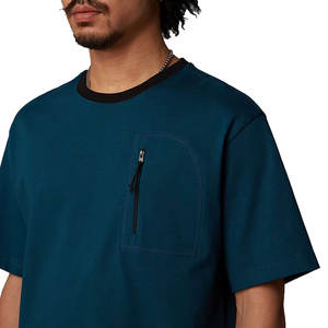 Gran oferta, camiseta ligera personalizada de alta calidad para hombre, camiseta de manga corta de diseño liso con bolsillo con cremallera para ropa informal - Product Image 4