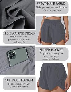 Short taille haute pour femme Vêtements d'été respirants Vêtements de sport athlétiques Yoga Running Streetwear décontractés Vêtements de mode personnalisés - Product Image 4