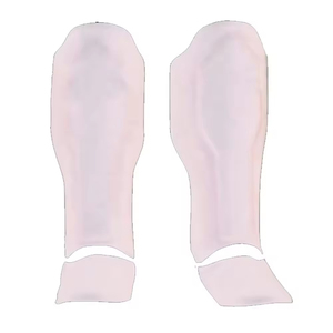 Protège-tibias en cuir pour Muay Thai et Kickboxing, personnalisables avec logo, légers, équipement de protection avec fermeture auto-agrippante - Product Image 1