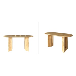 Mesa de comedor de madera de fresno de roble macizo minimalista moderno de gama alta elegante juego de comedor de madera sala de estar ODM muebles para el hogar Vietnam - Product Image 1