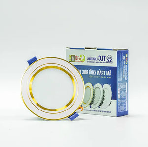 Downlight LED de aluminio con borde dorado certificado TLC, 90mm, gran valor para el hogar, oficina, moderno, minimalista, hecho en Vietnam - Product Image 3