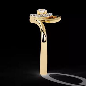 Anillo de compromiso de Halo de corazón de oro rosa de 10K, banda lisa de diamante de moissanita Original, regalo perfecto para su anillo de compromiso de promesa - Product Image 3