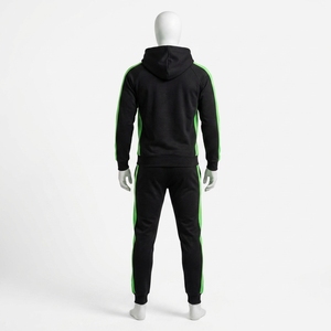 <b>Men</b> Black Green Hoodie Tracksuit Set <b>Pullover</b> Sweatshirt Jogger Pants Premium Sportswear Gym Training Running Fitness Activewear - Product Image 4