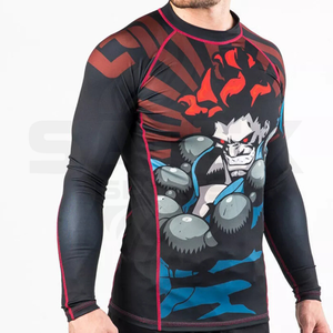 Nouveauté 2026 Rash Guard MMA pour entraînement en salle, couleur unie, en Spandex/Nylon, unisexe, respirant, séchage rapide, UPF50+, en promotion, fabrication usine, économique - Product Image 2