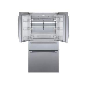 NUEVO EN OFERTA FLASH: Lámpara Bosch Serie 800 de 36 Pulgadas 20.5 Cu. (Pies cúbicos) Frigorífico de puerta francesa con congelador inferior, de acero inoxidable, inteligente y de profundidad para encimera - Product Image 4