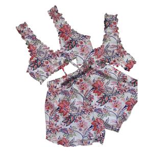 New <b>Women's</b> 3 Pieces <b>Lingerie</b> Bra Panty Shorts Set Romantic Nightwear 100% Pure Cotton Hand Block Print Bra Panty Shorts Set - Product Image 4