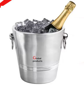 latest look silver finished metal tabletop decorative wine chiller <b>ice</b> <b>bucket</b> for hotel restaurant and bar - Product Image 4