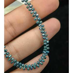 Cuentas de Diamantes Naturales Azules Auténticas al 100%, Más Vendidas, de 2.5-4 mm, Facetadas - Product Image 1