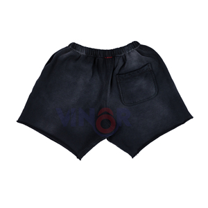 Usine directe de haute qualité hommes Fitness Shorts respirant lavé à l'acide short de bain poches Jogging motif solide 100% coton - Product Image 4
