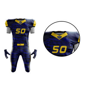 Uniforme de football américain personnalisé à manches courtes imprimé 100% polyester personnalisable dernier design vêtements de sport - Product Image 4