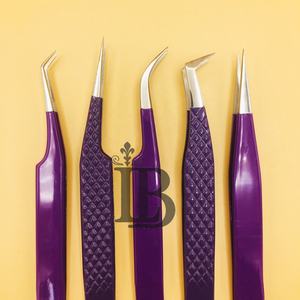 Pinzas para Extensión de Pestañas de Color Morado, Sostenibles, Curvas, Volumen Ruso, Personalizables, Pinzas para Pestañas de Visón - Product Image 3