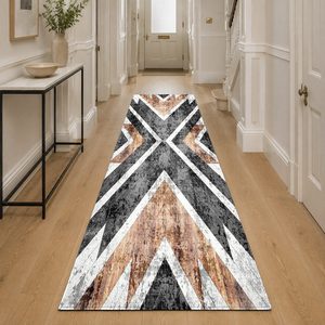 RUGS DEPOT LXDP-0870 Wholesale Charcoal Grey Contemporary Abstract Digital Printed Machine Washable Chenille Area Rug Non <b>Slip</b> - Product Image 5