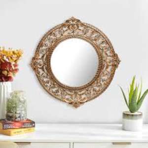 <b>Antique</b> Brass Mirror <b>Frame</b> Elegant Handcrafted Details Modern for Wall Use High-End Luxury Craftsmanship Excellent Customer - Product Image 1