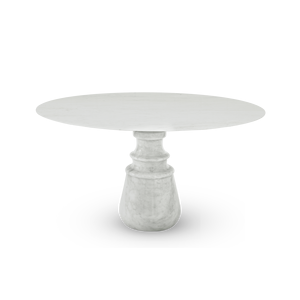 Pietra <b>Round</b> <b>Dining</b> <b>Table</b> Modern Design Stable and Convertible Featuring <b>Solid</b> <b>Wood</b> and Sintered Stone with Marble Accents - Product Image 1