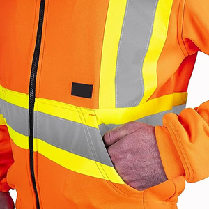 Men's High Visibility Reflective Construction Jacket Waterproof Work Wear <b>Hoodie</b> Wholesale Price - Product Image 6
