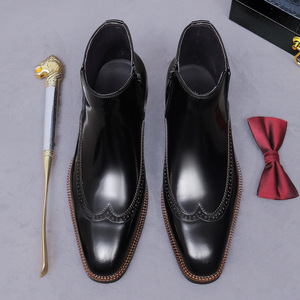 Botas de Tobillo con Cordones de Piel de Caballo Originales Nuevas de 2025 para Hombre, Lavables, Hechas a Mano con Tecnología Goodyear, Estilo Retro, Calzado de Trabajo Amekaki - Product Image 4