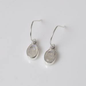 Pendientes de Plata de Ley 925 con Piedra Lunar Arcoíris Facetada para Mujer, Estilo Bohemio, Diseño Único, Joyería de Moda - Product Image 4