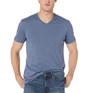T-shirt pour homme en polyester à manches courtes, vêtements de sport pour homme, respirant, uni, col en V, coupe ajustée, t-shirts pour homme 2025 - Product Image 3