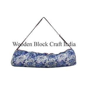 Bolsa de Transporte para Esterilla de Yoga con Diseño Floral Azul Vintage Indio, Correa para el Hombro, Cierre de Cremallera, para Gimnasio, Yoga, Estudio, para Uso en Todas las Estaciones - Product Image 6