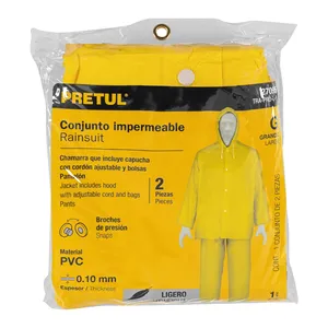 Set di impermeabili moto in PVC leggero formato XL 5 unità in scatola-impermeabile e antivento Logo Pretul per la pesca all'aperto - Product Image 3