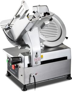 Rebanadora de Carne Automática de 550W, Cuchilla de Acero al Carbono de 12 Pulgadas, Rebanadora Comercial para Delicatessen, Grosor Ajustable de 0 a 16 mm - Product Image 1
