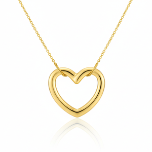 Collar de Eslabones Gruesos con Corazón Chapado en Oro de 18K, Moderno, de Acero Inoxidable con Diamantes de Titanio, Perlas y Circonitas, Hipoalergénico - Product Image 2