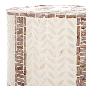 Table basse en nacre faite à la main, crème, style bohème, meubles de salon, cadre en bois durable et écologique, antique, Vietnam - Product Image 4