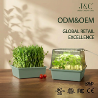 Kit de démarrage de semis d'intérieur 2-en-1 pour semis et micro-légumes, avec lampe de culture LED 8W, minuteur et variateur, pour jardin potager domestique, CE