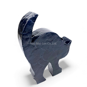 Escultura de Gato Negro de Halloween Hecha a Mano con Madreperla, Adorno Natural Elegante y de Lujo de Vietnam - Product Image 3