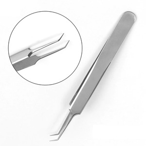 Pince à épiler en acier inoxydable de marque privée avec logo personnalisé pour extensions de cils et cosmétiques Fournitures de beauté avec logo - Product Image 1