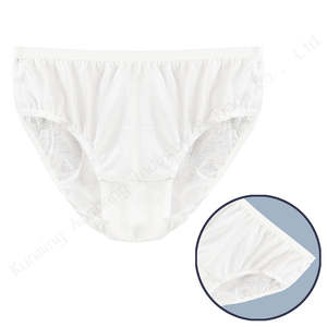 Disposable High-Rise Panties 5pcs Pack Wholesale <b>Mid</b>-Rise Type Cotton Blend Underwear XL to 4XL Sizes Customizable Logo - Product Image 5