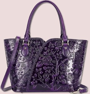 Bolso Tote de Cuero Genuino Resistente con Cierre de Cremallera, Estampados de Animales, Correa Cruzada, Estilo Bohemio Hecho a Mano, para Otoño, Primavera y Verano - Product Image 1