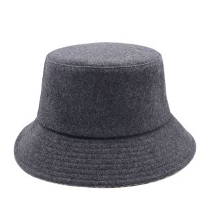 New High Quality Embroidered Logo Wool Fabric Bucket Hat Unisex Outdoor Fisherman Hat - Product Image 1