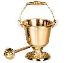 Seau d'eau bénite de qualité supérieure arroseur Style traditionnel doré brillant finition polonaise fil poignée à la mode noël - Product Image 3