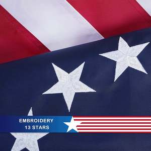 Pack of 2 Betsy Ross Boat <b>Flags</b> 12x18 Inches Embroidery 13 Stars Colony American <b>Flags</b> with Brass Grommets for 4th of July - Product Image 5