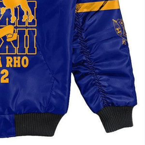 Veste en satin bleu royal et or Sigma Gamma Rho SGRho, veste grecque brodée de 1922, veste bomber pour femmes de la sororité - Product Image 4