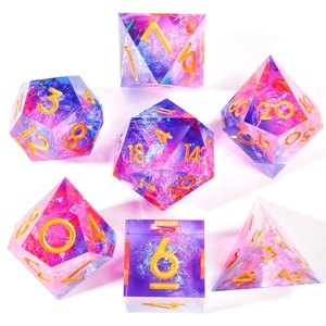 Juego de dados de resina de borde afilado de poliedro de película brillante de doble <span class=keywords><strong>color</strong></span> de venta directa del fabricante - Product Image 1