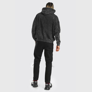 Sun Faded Custom Acid Wash Hoodies High Gsm Stone Washed Sudadera con capucha y pantalones de chándal para hombre - Product Image 6