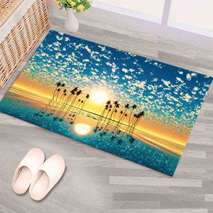 Tapis imprimé tropical : Décoration douce style plage côtière pour maisons modernes, avec tapis à poils doux - Product Image 5