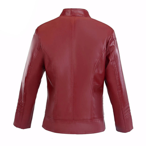 Femmes 2024 nouvelle mode toutes saisons fermeture éclair Faux cuir veste respirant OEM Street Wear coton fini imperméable - Product Image 3