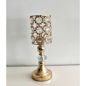 Bougeoir de forme ronde Qualité supérieure Perles de cristal de grande taille T-Light Holder Vaisselle de décoration de mariage parfaite - Product Image 1