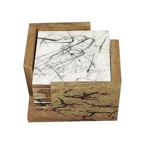 Assiette à thé en résine époxy et bois massif avec ensemble de sous-verres Vaisselle décorative élégante pour le café, le thé et la maison ou les cadeaux - Product Image 3